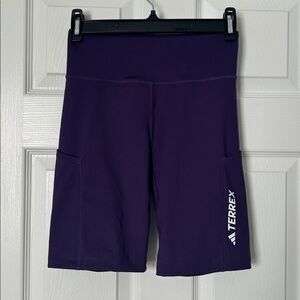 🔥🆕🔥 Adidas Terrex Women's Mountain 8" Tight Shorts NWT - Aurora Purple - Size S